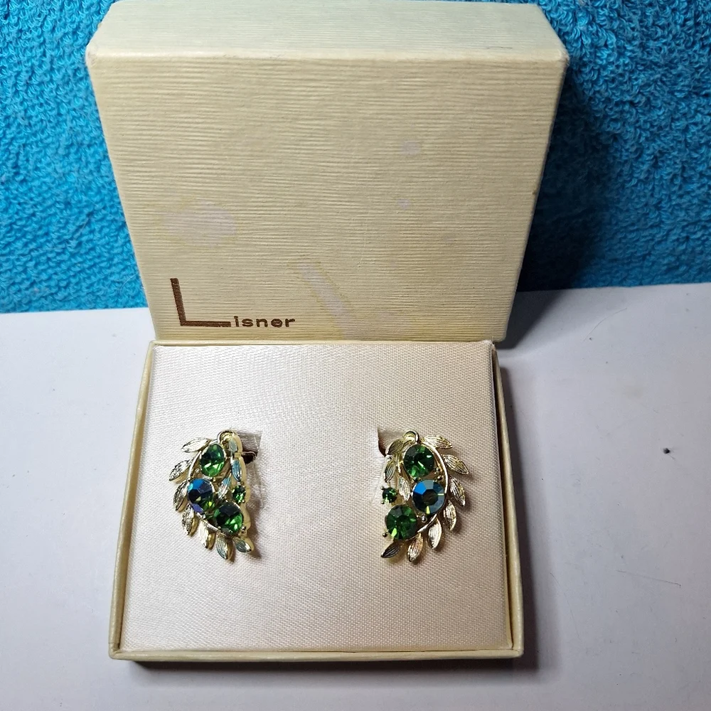 Vintage Lisner Clip On Earrings, Vintage Earrings - Picture 7 of 7
